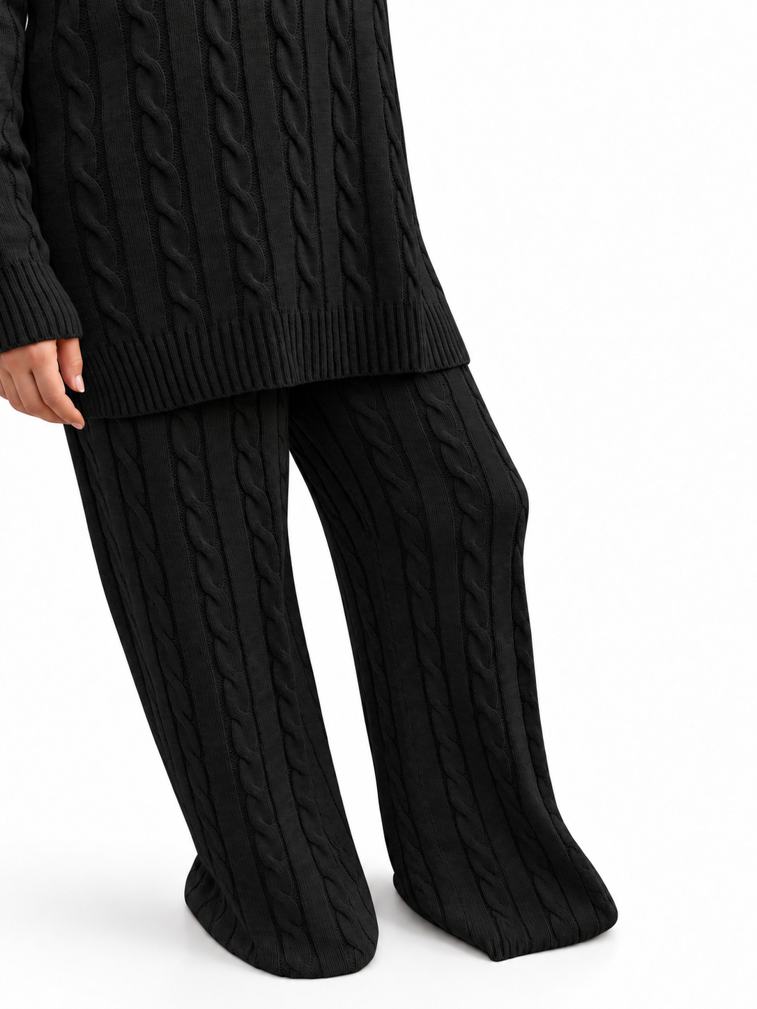 V-Neck Cable Knit Suit – 2 Pieces | ST007