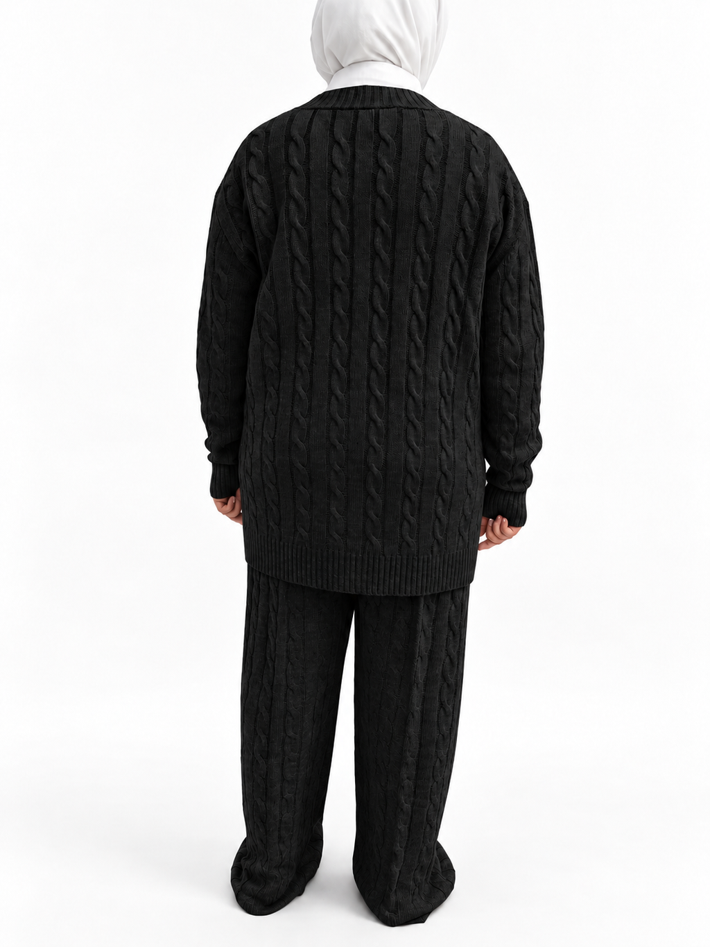 V-Neck Cable Knit Suit – 2 Pieces | ST007