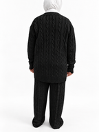 V-Neck Cable Knit Suit – 2 Pieces | ST007
