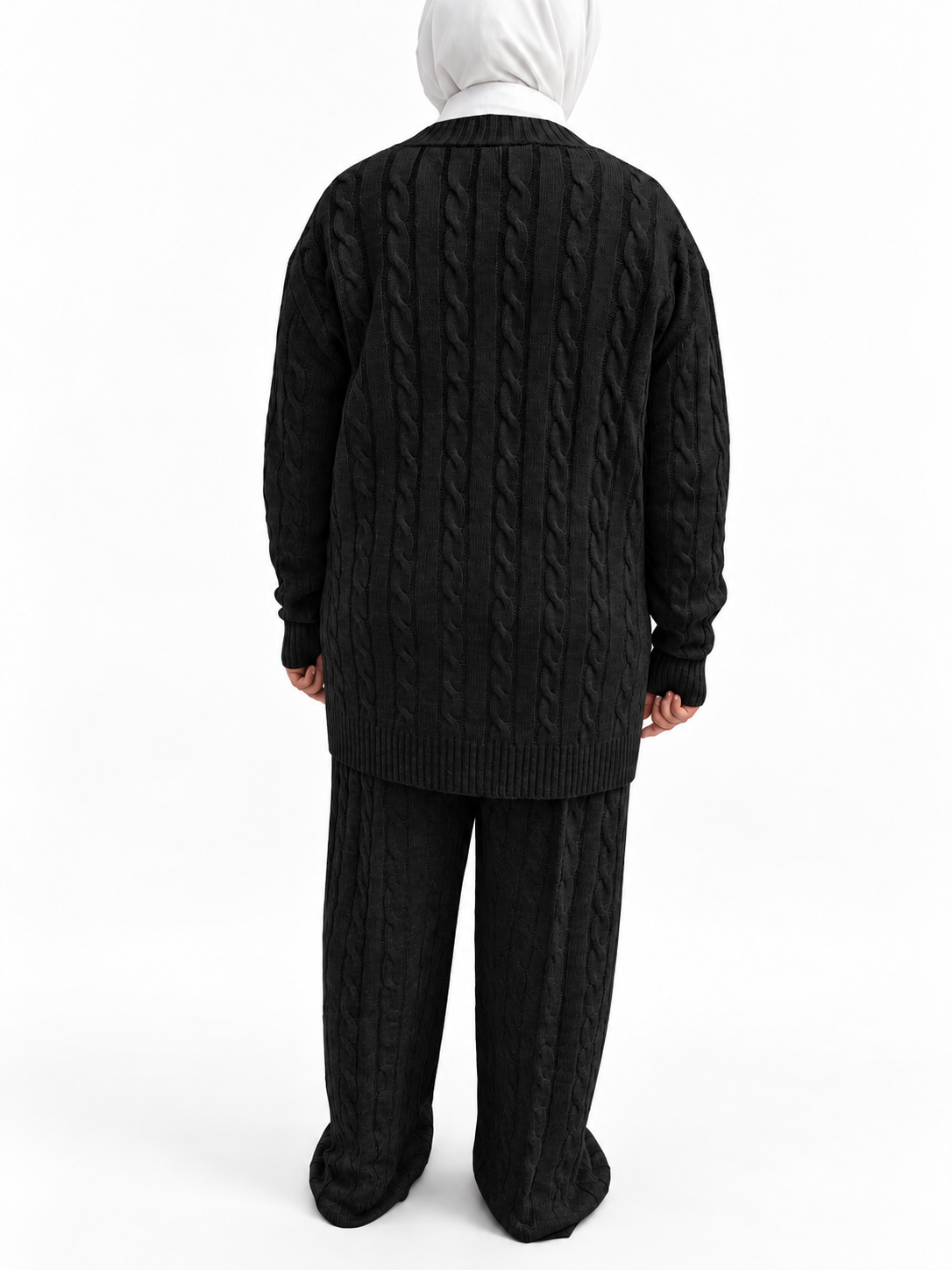 V-Neck Cable Knit Suit – 2 Pieces | ST007