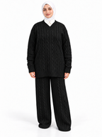 V-Neck Cable Knit Suit – 2 Pieces | ST007
