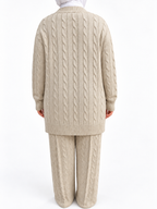 V-Neck Cable Knit Suit – 2 Pieces | ST007