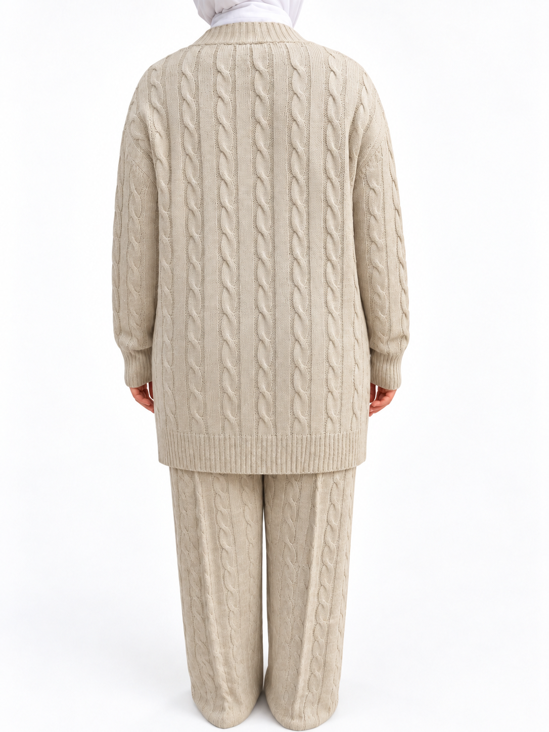 V-Neck Cable Knit Suit – 2 Pieces | ST007