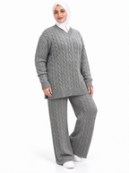 V-Neck Cable Knit Suit – 2 Pieces | ST007