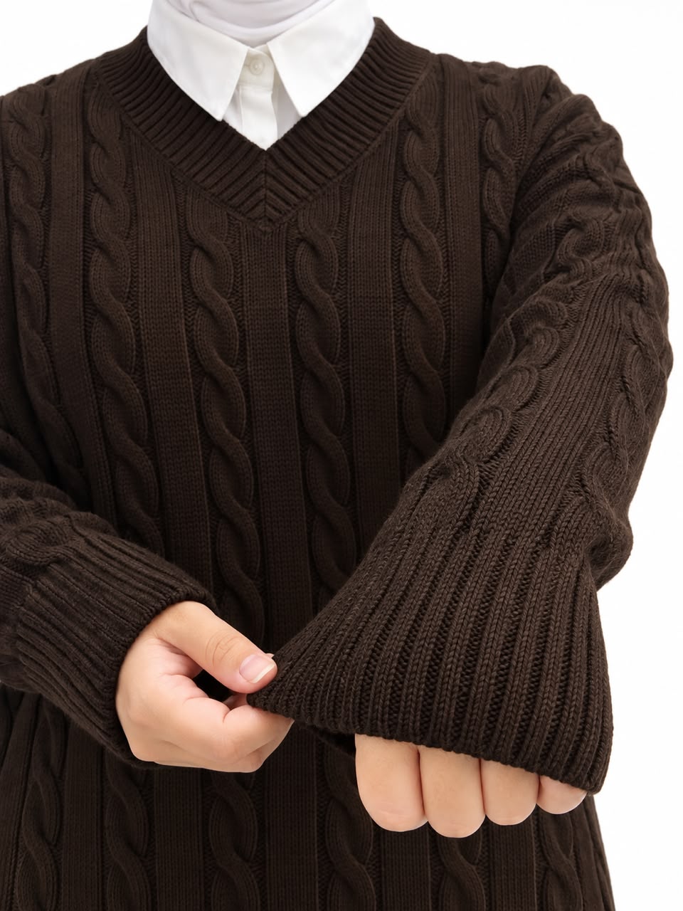 V-Neck Cable Knit Suit – 2 Pieces | ST007