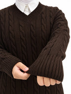 V-Neck Cable Knit Suit – 2 Pieces | ST007