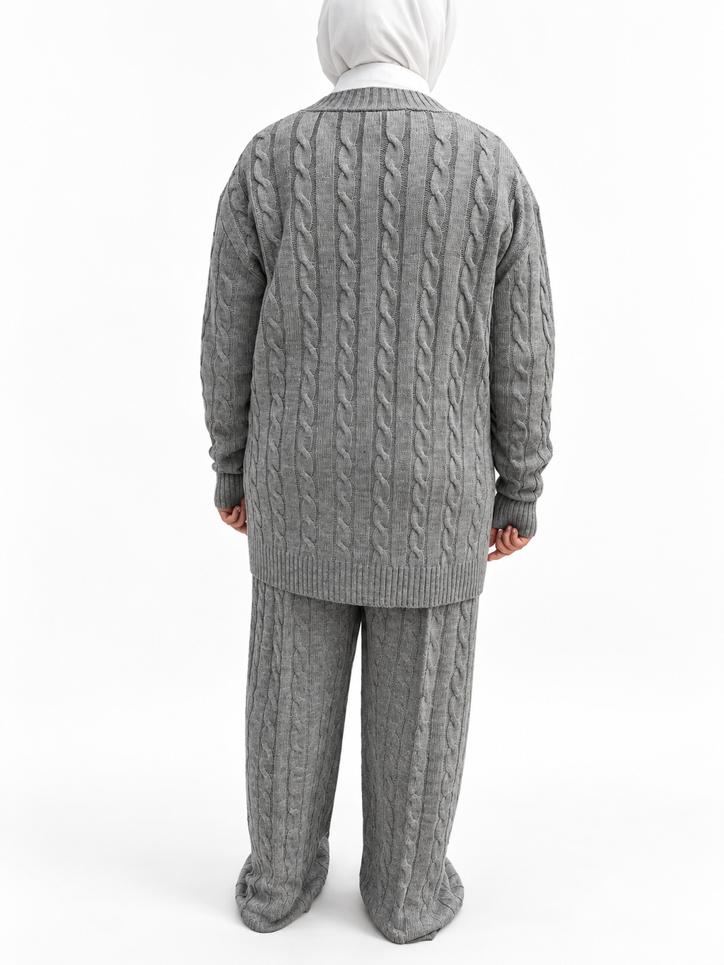 V-Neck Cable Knit Suit – 2 Pieces | ST007